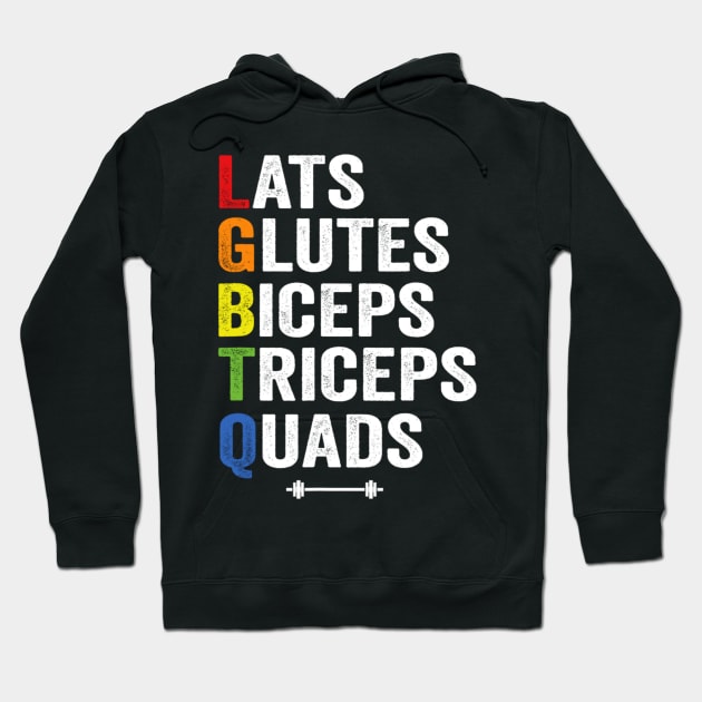 Lats Glutes Biceps Triceps Quads Lgbtq Hoodie by Emily Ava 1